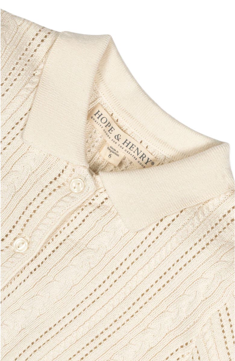 Hope & Henry Baby Girls' Organic French Schoolgirl Sweater Dress, Infant, Alternate, color, Ivory Cable Navy Colorblock