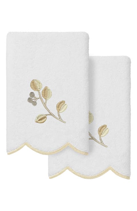2-Piece Wild Branch Turkish Cotton Fingertip Towel Set