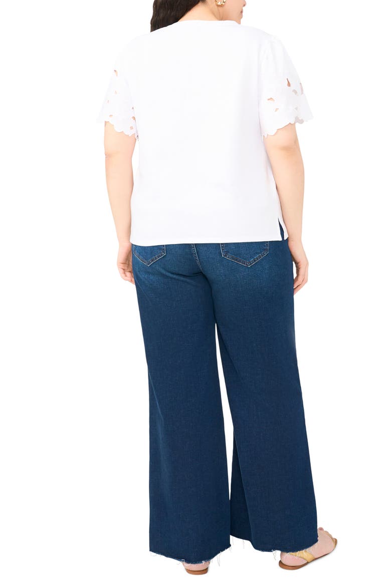 Lace Sleeve Tee, Alternate, color, ULTRA WHITE