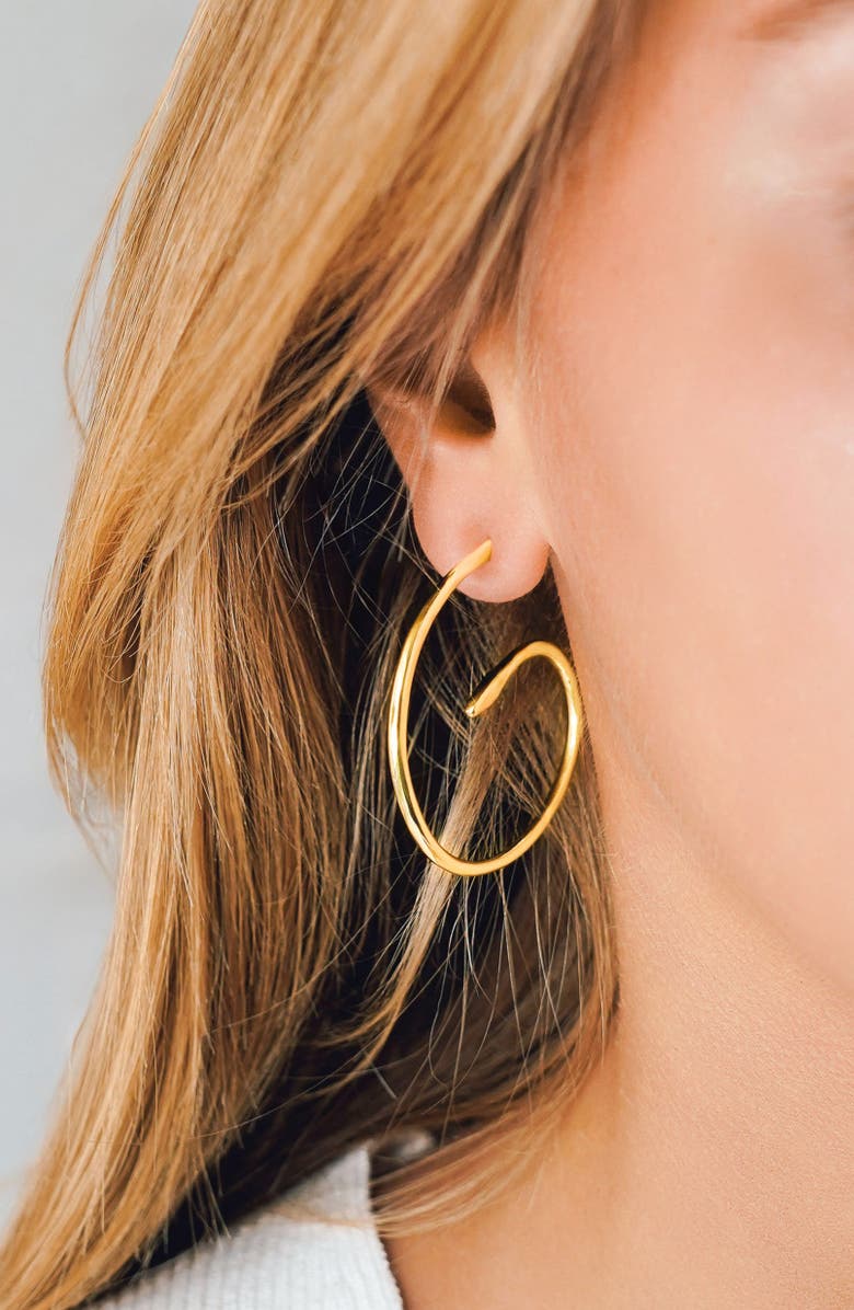 MARLYN SCHIFF Serena Snake Hoop Earrings, Alternate, color, Gold