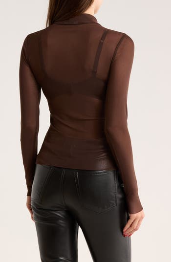 Zoe Mock Neck Mesh Top