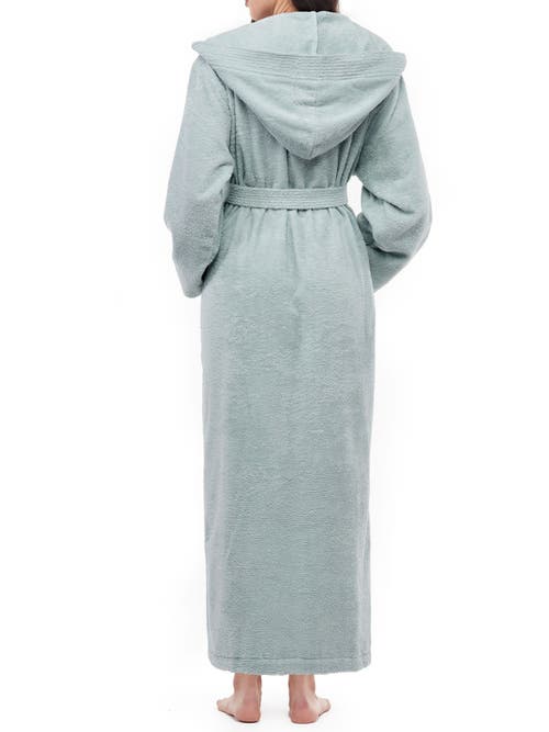 Arus Cotton Full Length Hooded Bathrobe In Green