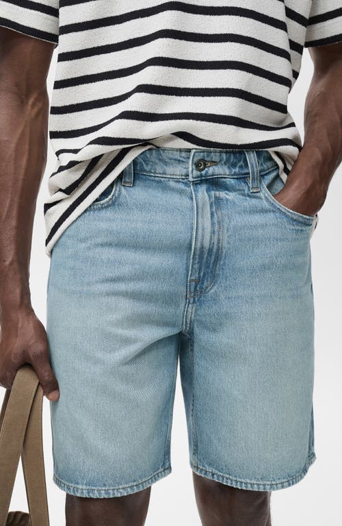 Mango Regular Fit Denim Shorts In Blue