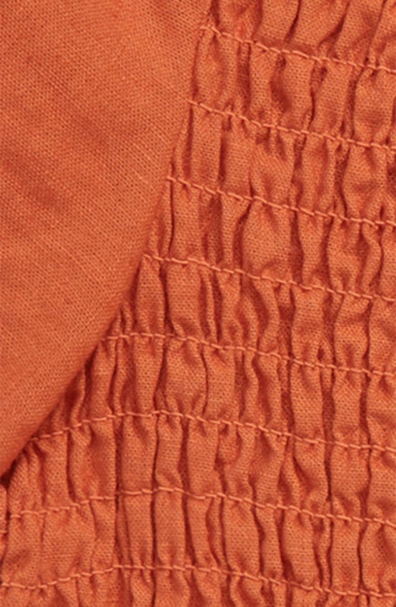 seed heritage Puff Sleeve Smocked Linen & Cotton Top, Alternate, color, 