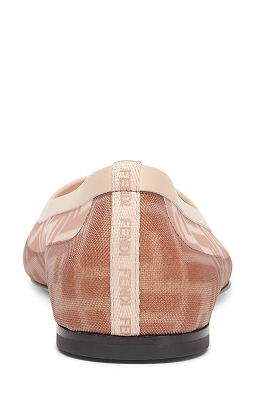 Fendi Colibri Ff Mesh Pointed Ballerina Flats In Rose