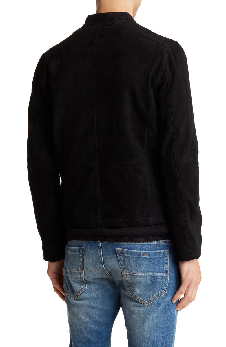John Varvatos Suede Racer Jacket, Alternate, color, 
