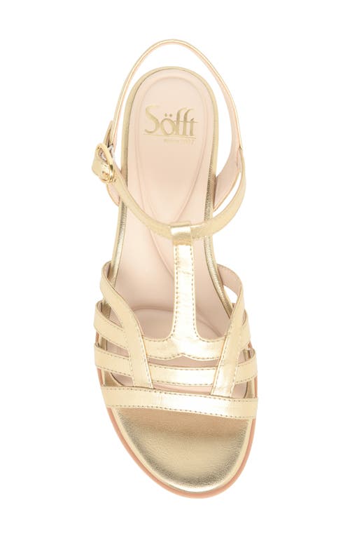 Söfft Scarlet Ankle Strap Wedge Sandal In Gold