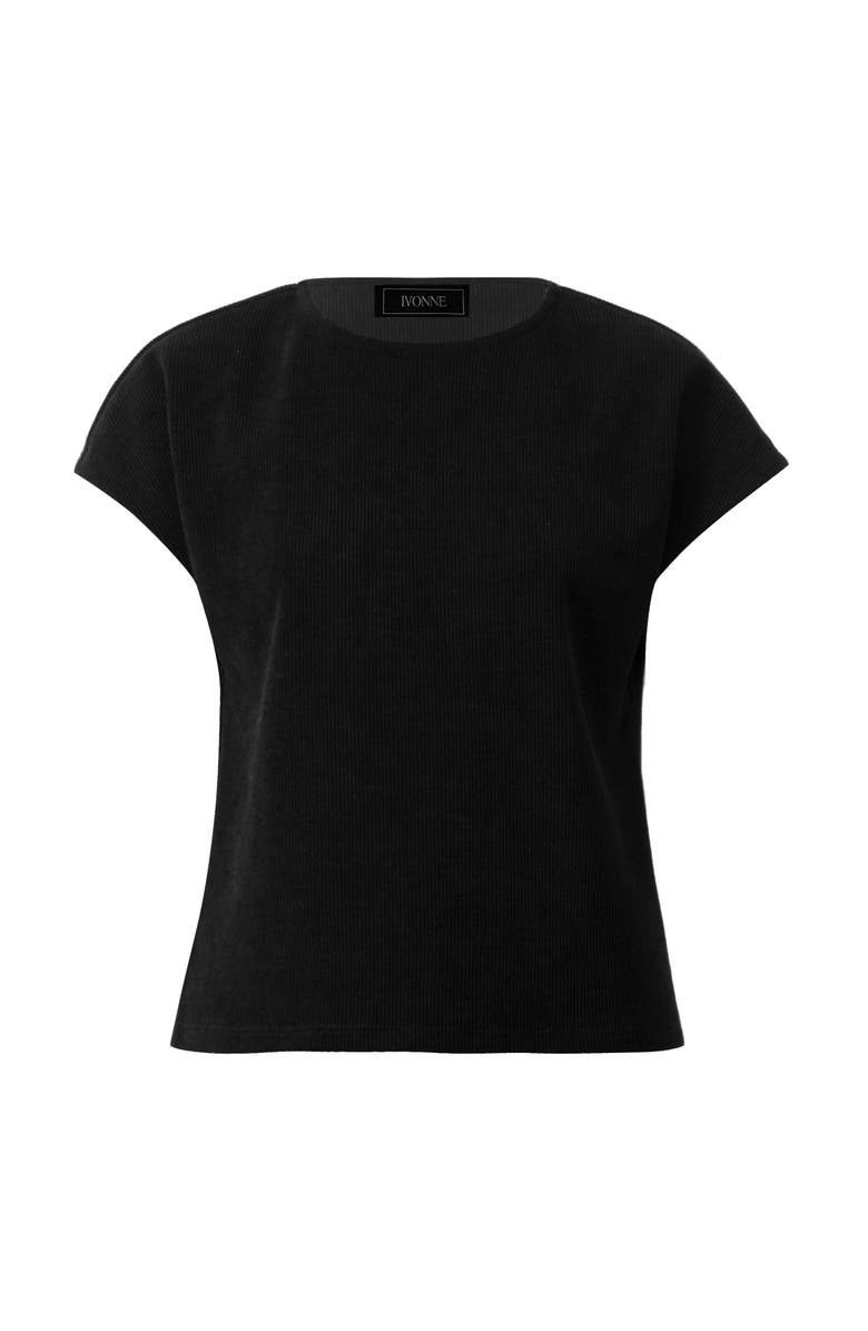 IVONNE Corduroy Off-Shoulder Top, Alternate, color, Black