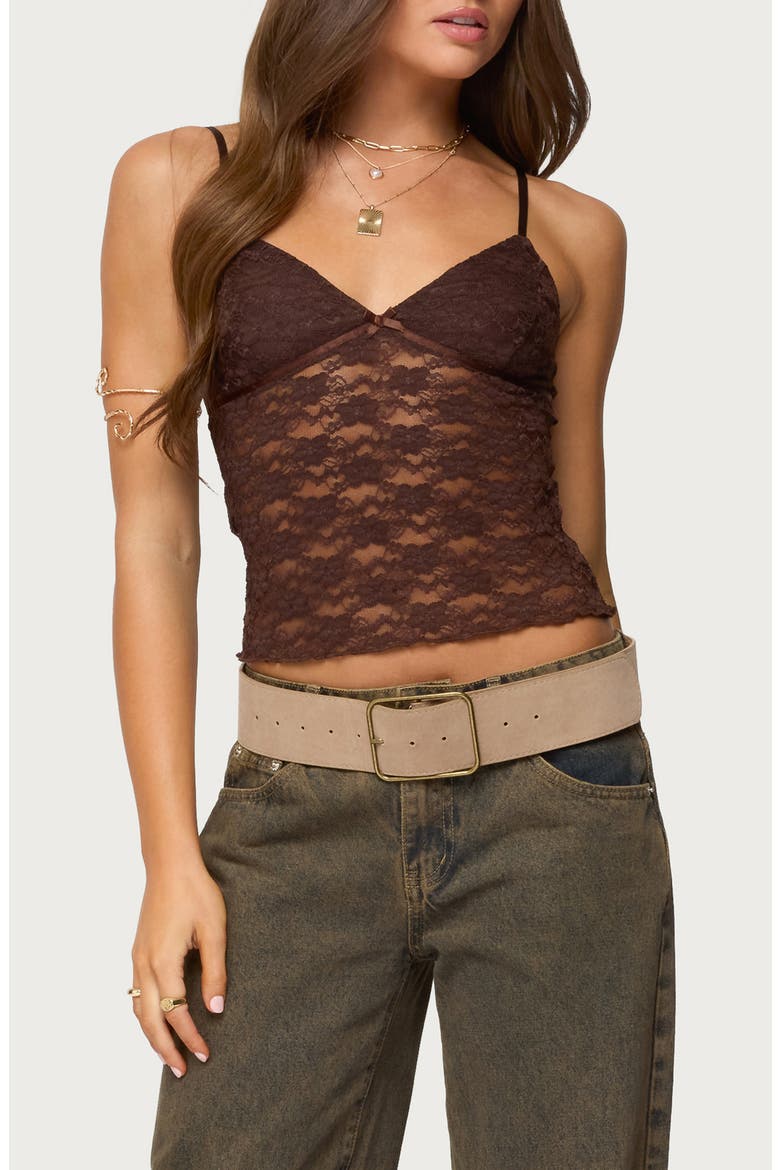 Eira Lace Camisole, Main, color, BROWN