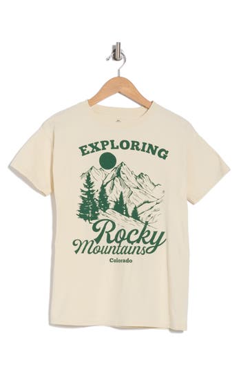 Philcos Exploring Rocky Mountains Graphic T-shirt In Natural Pigment