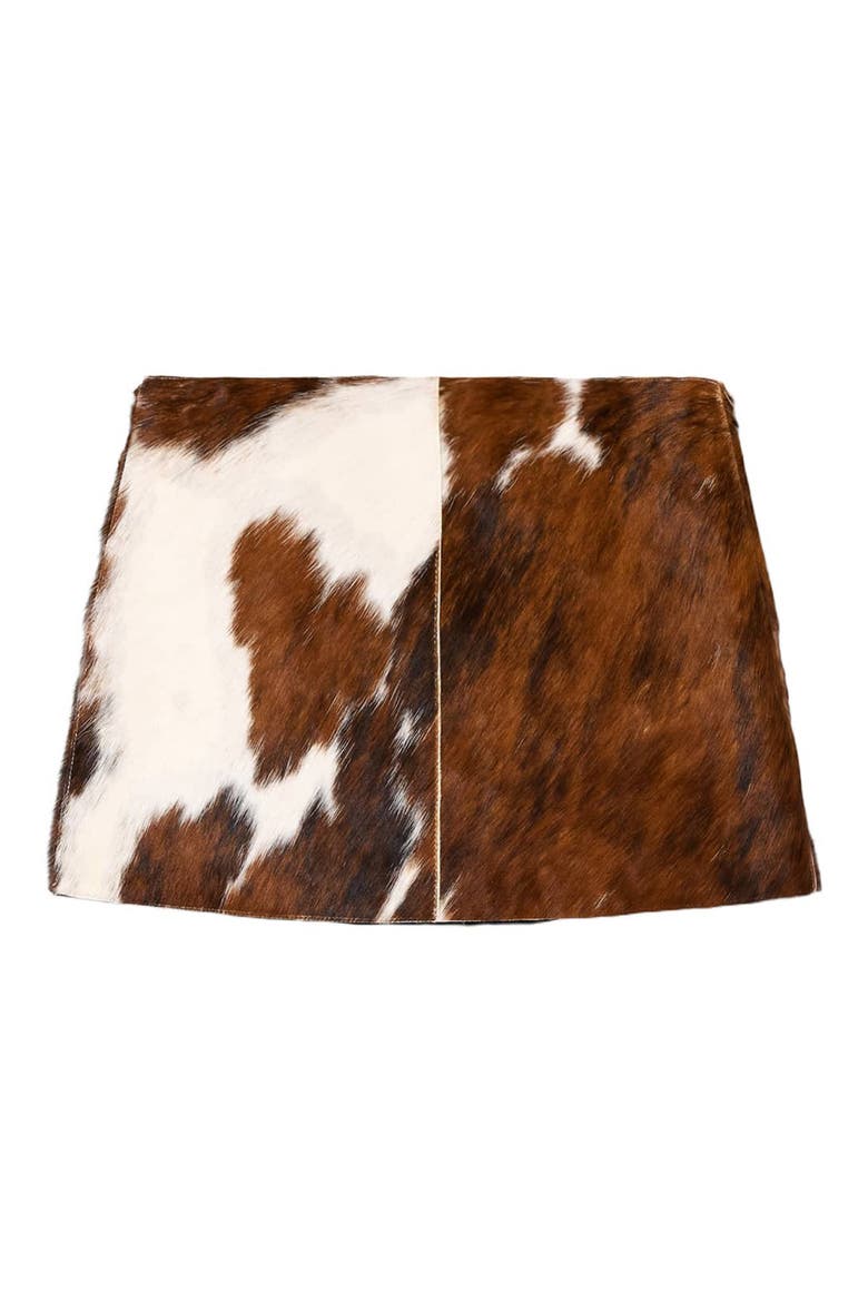 Dapple Genuine Calf Hair Miniskirt, Alternate, color, COW PRINT