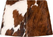 AllSaints Dapple Genuine Calf Hair Miniskirt