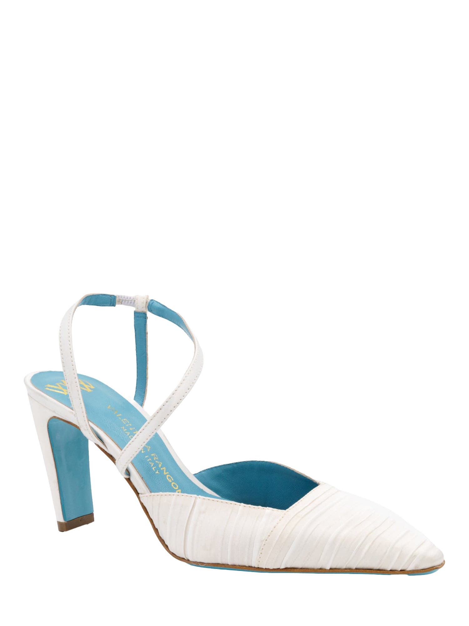 Valentina Rangoni Fidia Ankel Strap Pump, Main, color, Bianco Plissse