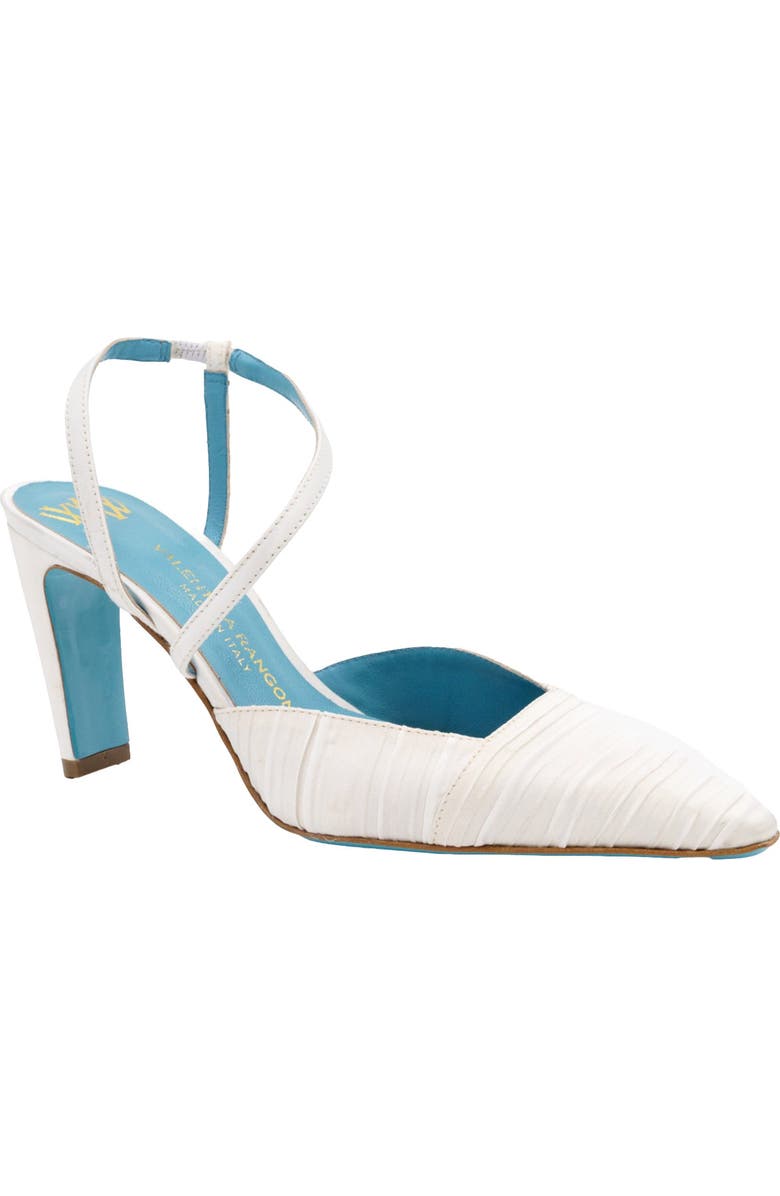 Valentina Rangoni Fidia Ankel Strap Pump, Main, color, Bianco Plissse