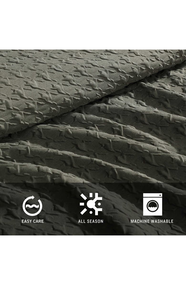 Kenneth Cole New York Houndstooth Embossed Comforter Set, Alternate, color, Green