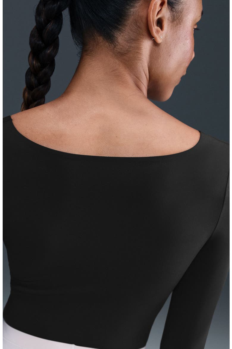 Dri-FIT Long Sleeve Bodysuit, Alternate, color, BLACK/DKSKGY