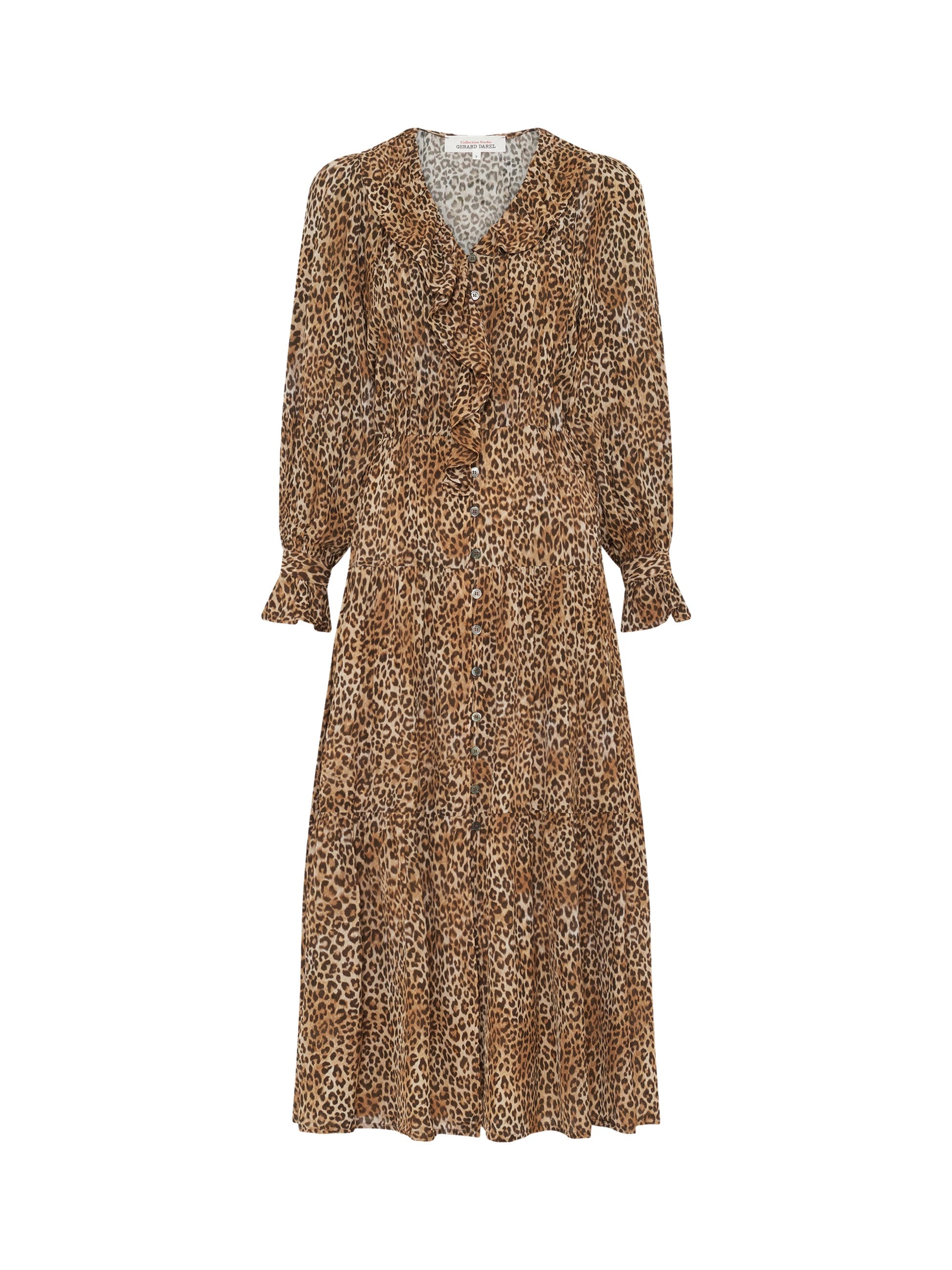 Lyza Ruffled V-Neck Midi Dress - image 2