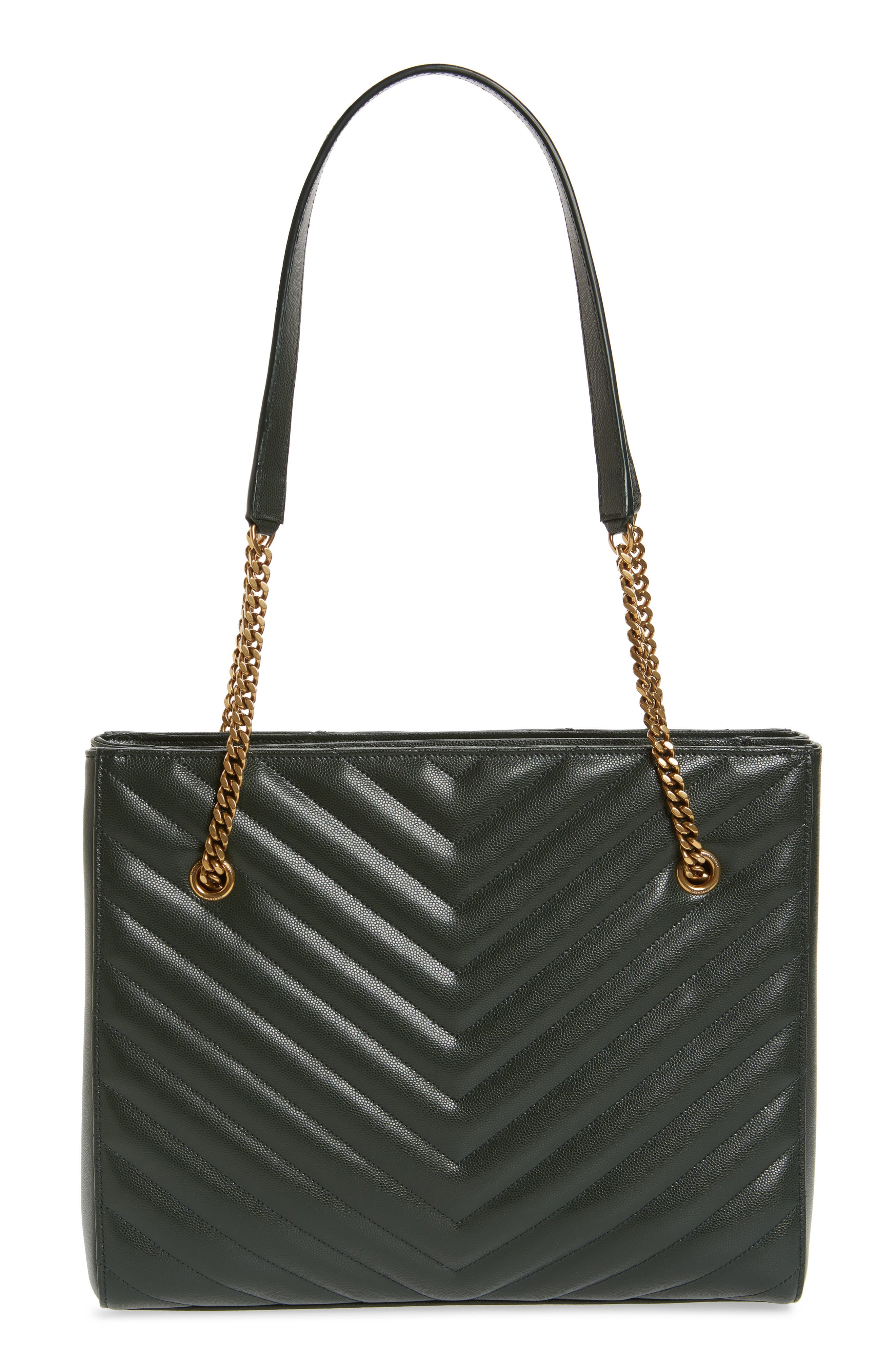 Medium Tribeca Quilted Calfskin Leather Tote, Alternate, color, VERT FONCE