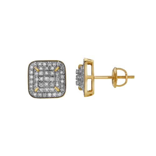Luvmyjewelry Sonhar 10k Yellow Gold Diamond Unisex Earrings In 10k Yellow Gold