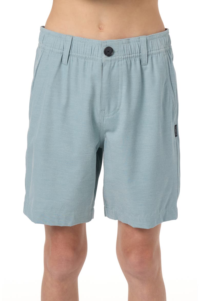 Kids' Reserve Light Check Water Repellent Shorts, Main, color, STONE BLUE