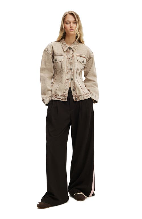 Cotton On Alva Cinched Denim Jacket In Brown