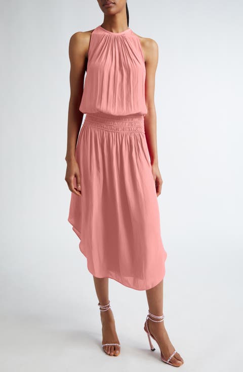Audrey Smocked Waist Sleeveless Midi Dress