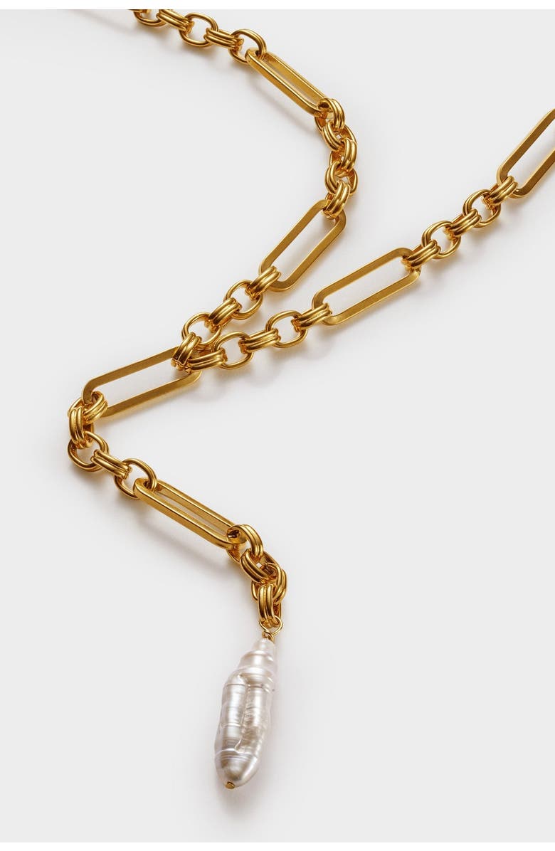 Katie Loxton Allure Waterproof Gold Pearl Lariat Necklace, Alternate, color, Gold