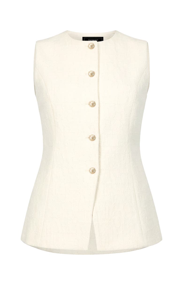 IVONNE Tailored Vest with Front Buttons, Alternate, color, Ivory