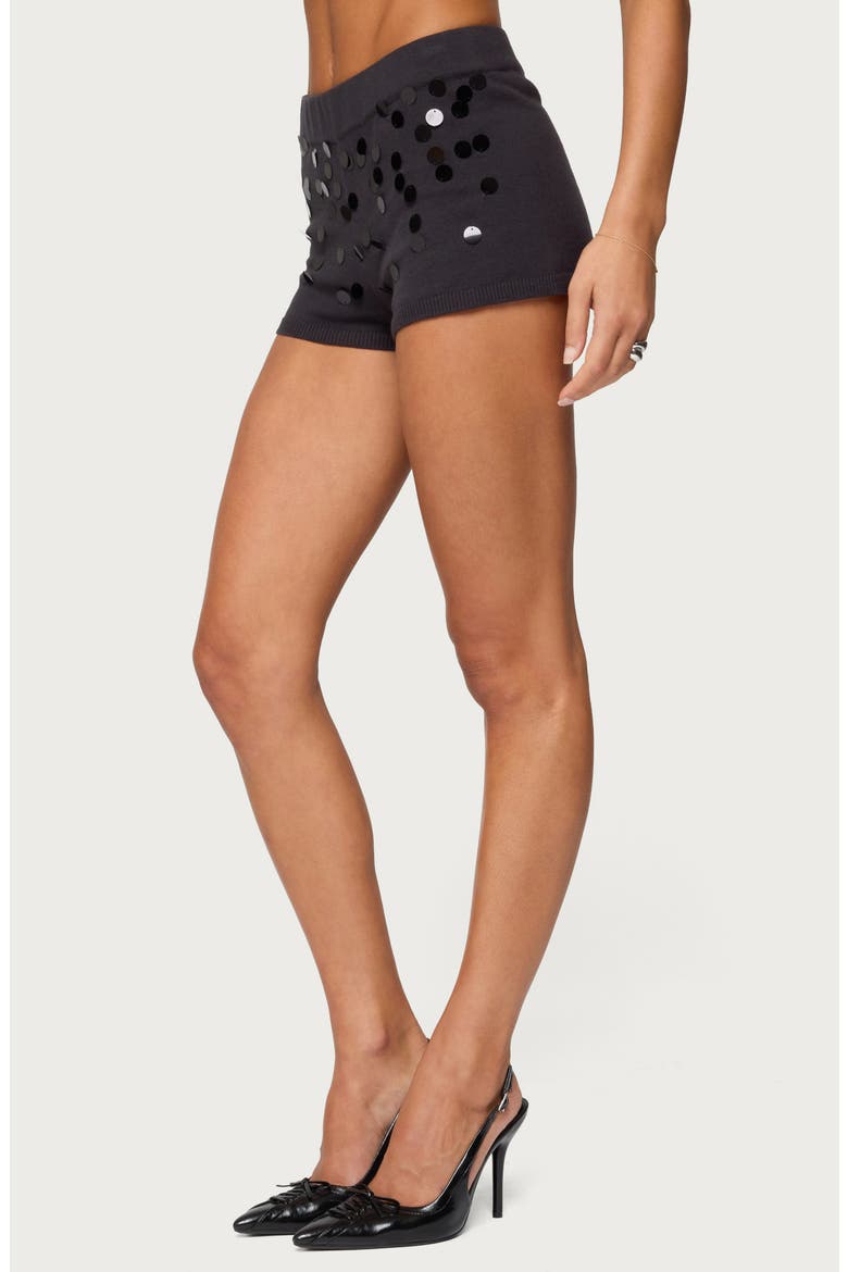Cierra Sequin Micro Shorts, Alternate, color, DARK-GRAY