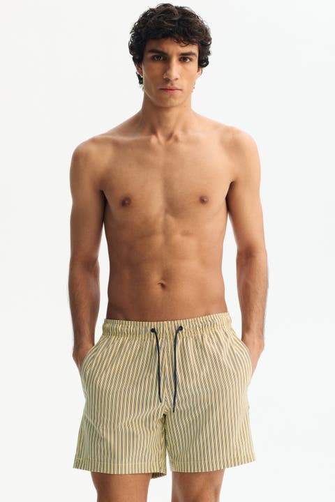 Seersucker swim shorts