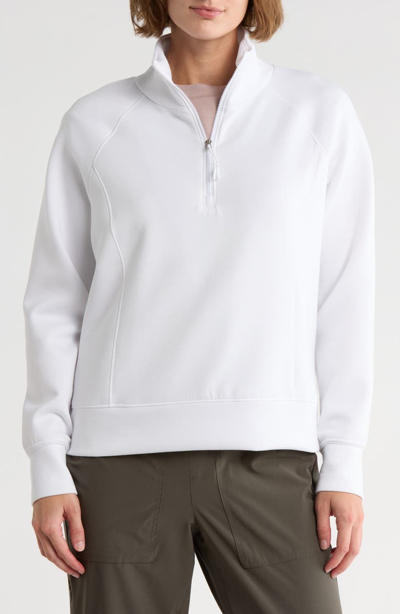 APANA Stellar Scuba Knit Quarter Zip Pullover, Main, color, 