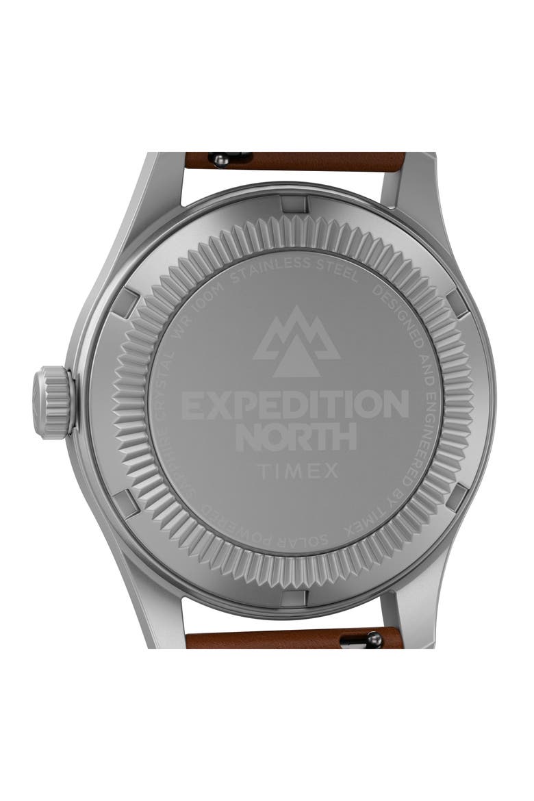 Expedition North Field Post Solar Leather Strap Watch, 36mm, Alternate, color, TAN