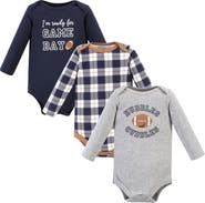 Hudson Baby Cotton Long-Sleeve Bodysuits 3-Pack