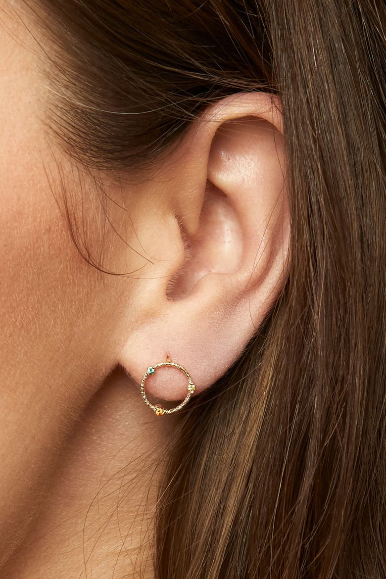 14K Yellow Gold Multistone Circus Studs, Alternate, color, Yellow Gold