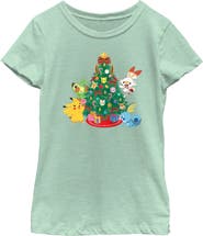 POKEMON Girl's Pokemon Christmas Tree Friends Graphic T-Shirt