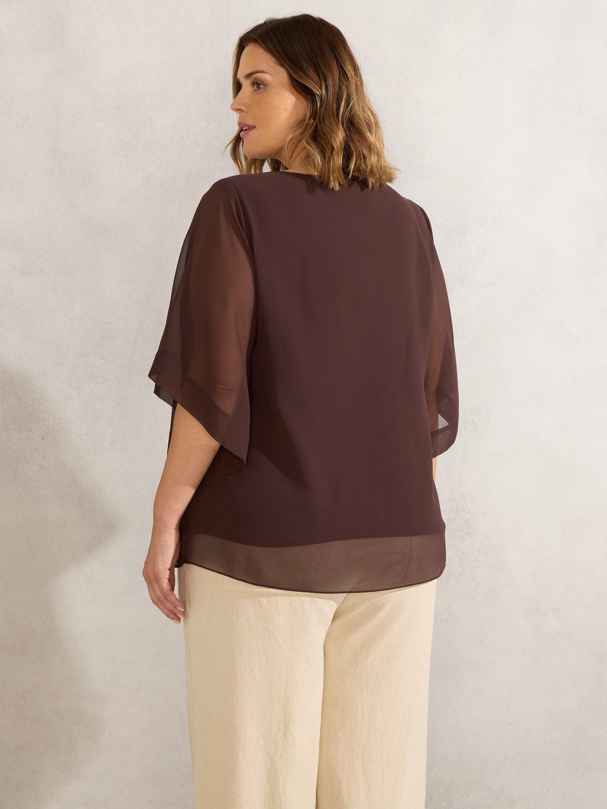 Keyhole Overlay Blouse - image 2