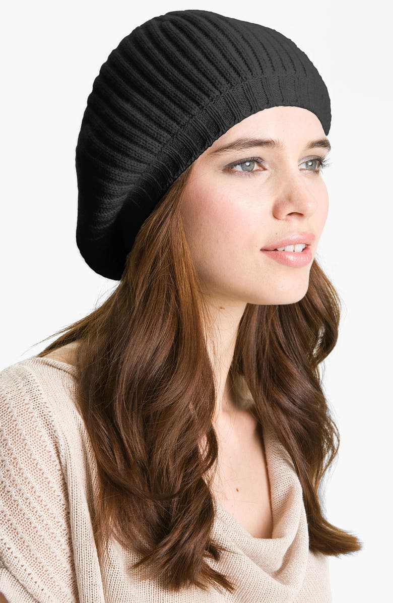 Nordstrom Collection Ribbed Cashmere Beret, Main, color,
