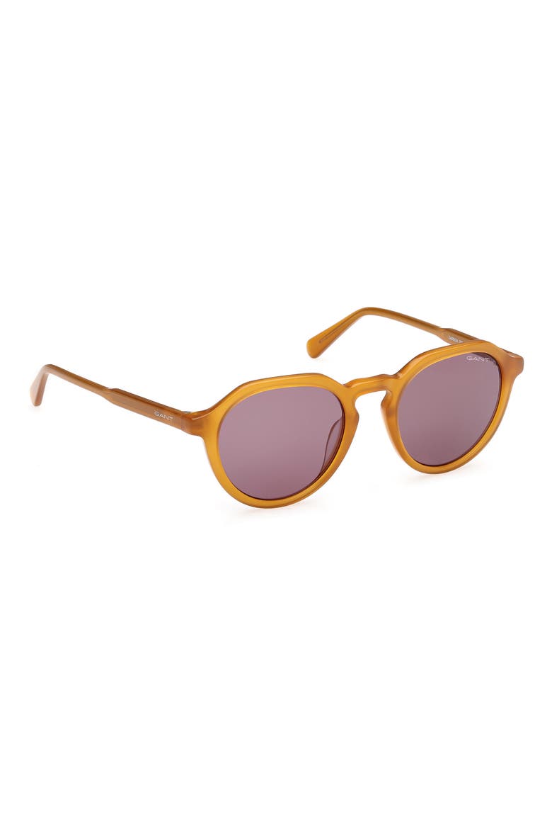Round Sunglasses, Alternate, color, SHINY YELLOW / BROWN