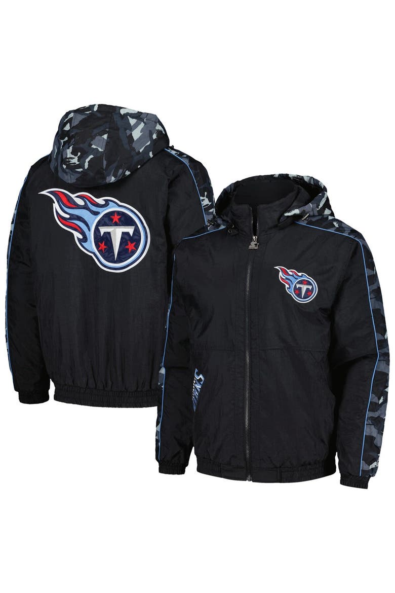 Men's Starter Black Tennessee Titans Thursday Night Gridiron Full-Zip Hoodie, Main, color, Black