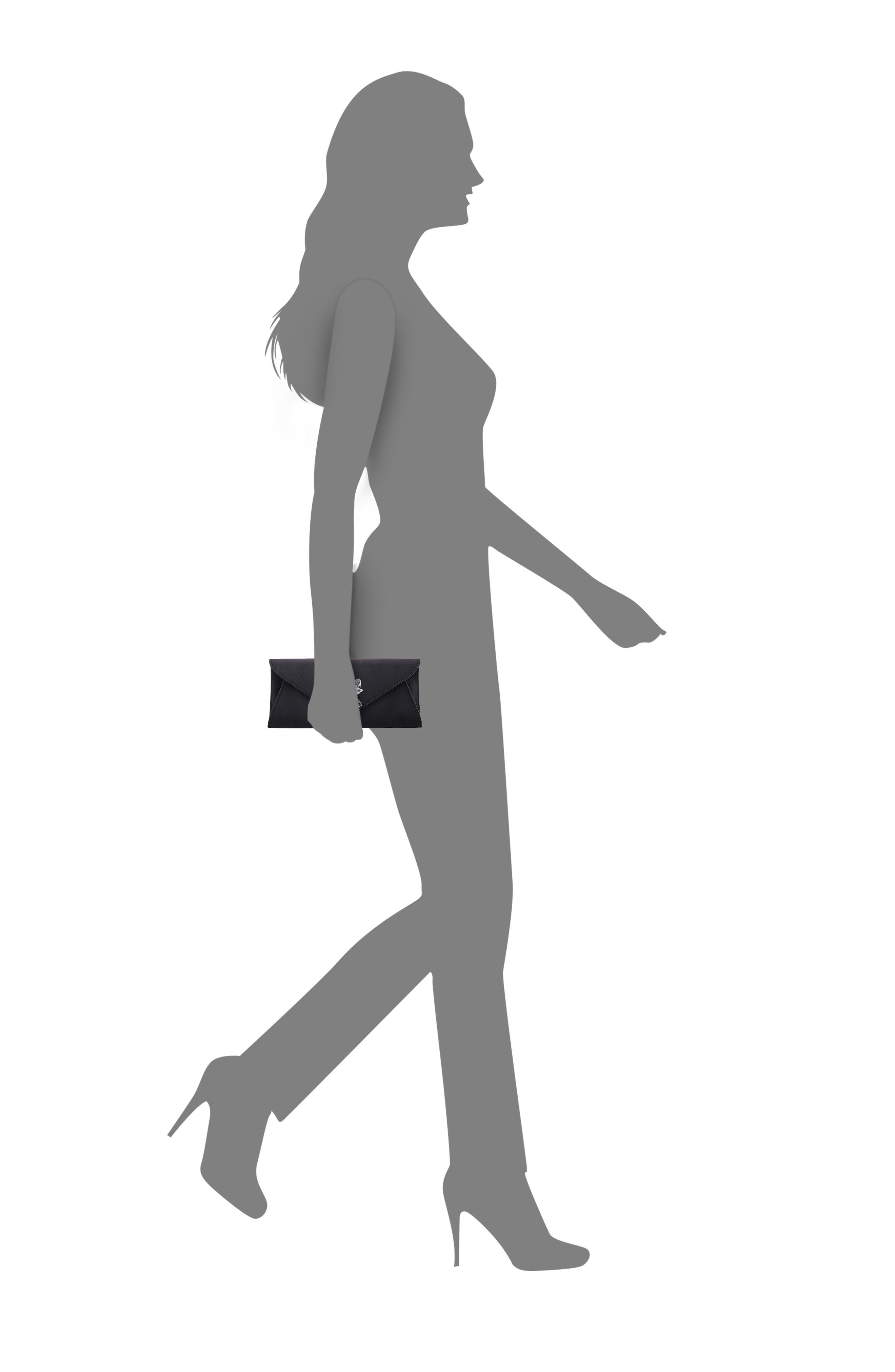Nina Twila Envelope Clutch, Alternate, color, Black