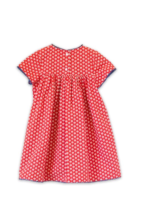 Beet World Toddler Amy Dress With Lace Trim In Red