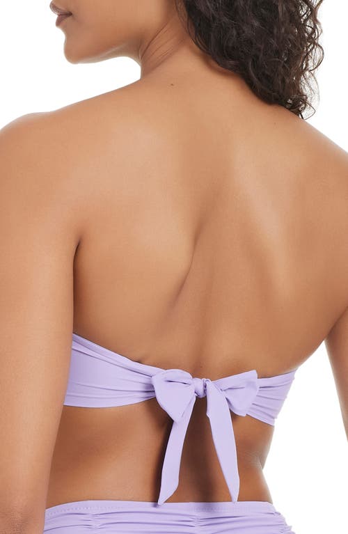 Sanctuary Shirred Bandeau Bikini Top In Purple