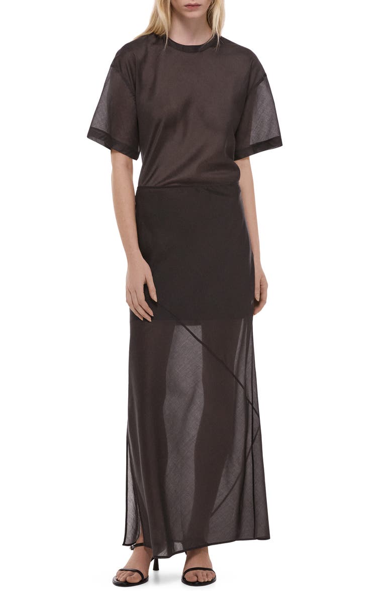 Helmut Lang Layered Sheer Skirt, Alternate, color, 