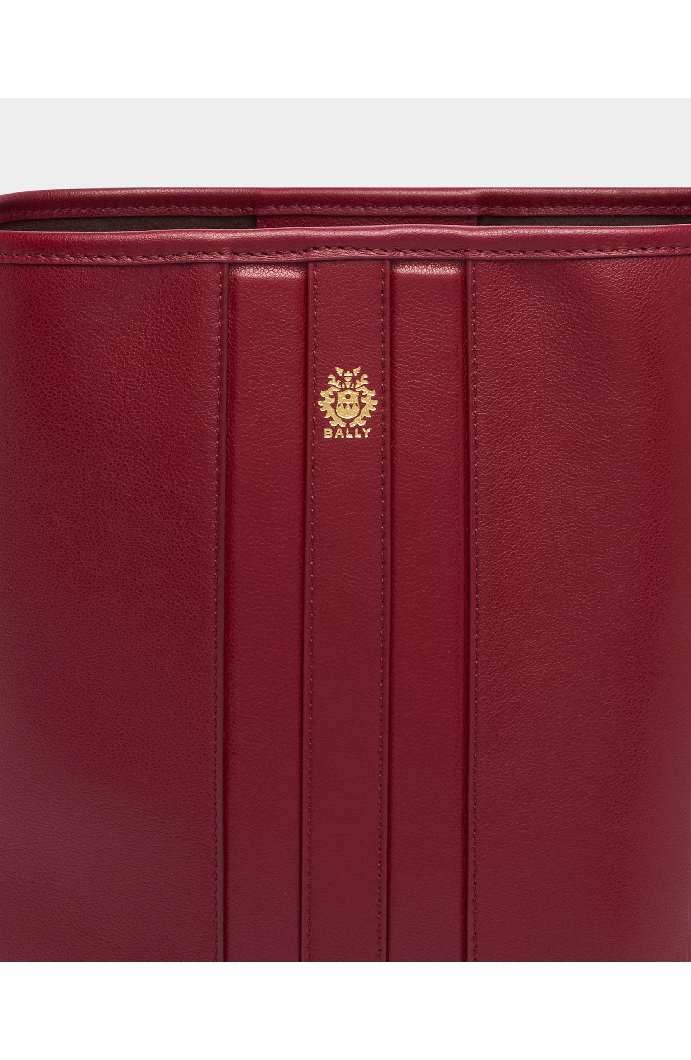 Bally Signature Bucket Bag in Leather, Alternate, color, Red