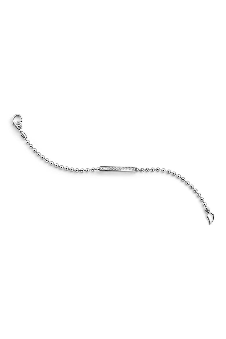 Caviar Spark Diamond Bar Chain Bracelet, Alternate, color, SILVER