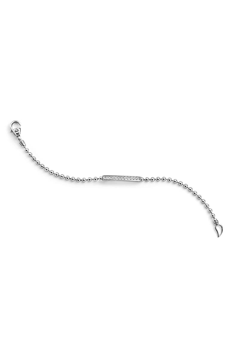 LAGOS Caviar Spark Diamond Bar Chain Bracelet, Alternate, color, Silver