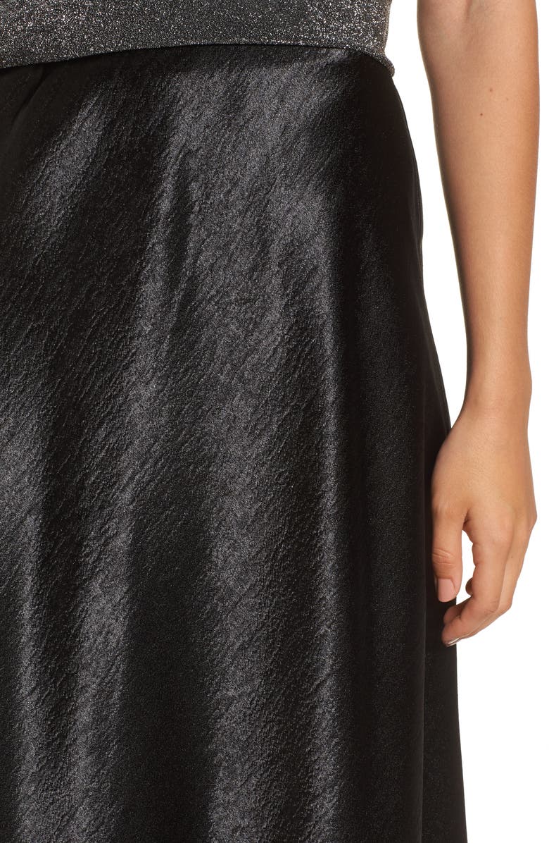 Love, Fire Satin Midi Skirt, Alternate, color, 