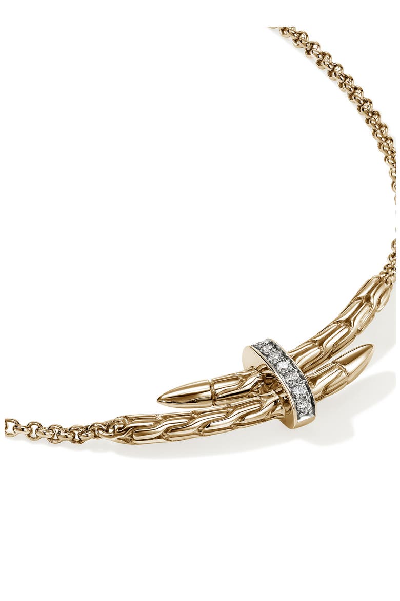 Pavé Diamond Spear Station Necklace, Alternate, color, GOLD