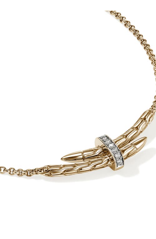 John Hardy 14k Yellow Gold Sterling Silver Diamond Necklace In Gold