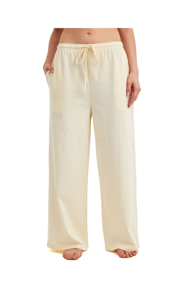 Summer Lounge Cotton Wide Leg Pant, Main, color, Ivory